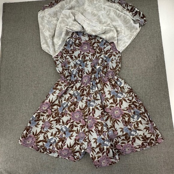 Love @ First Sight Floral Romper Medium Brand New Sleeveless Flowy Pleated Top P - Picture 11 of 15